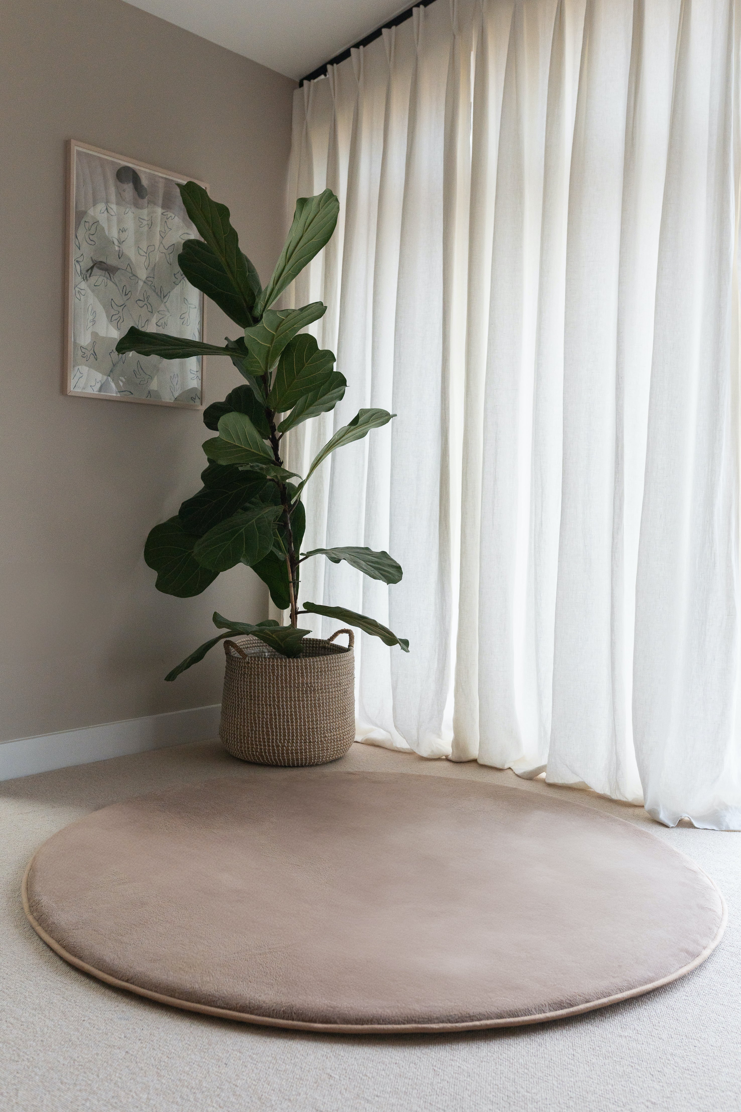 Coffee Light Brown Round Play Mat