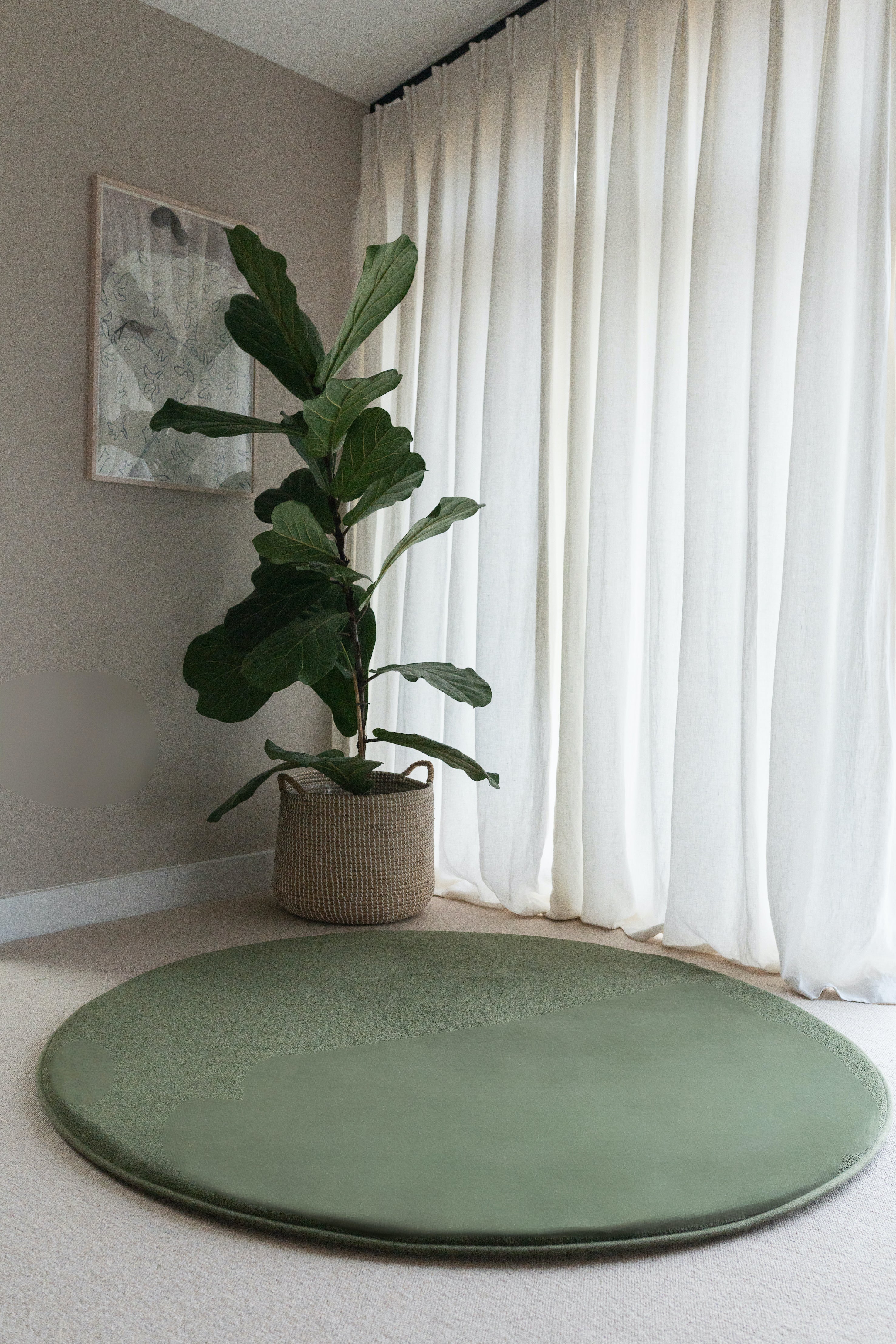 Olive Green Round Play Mat