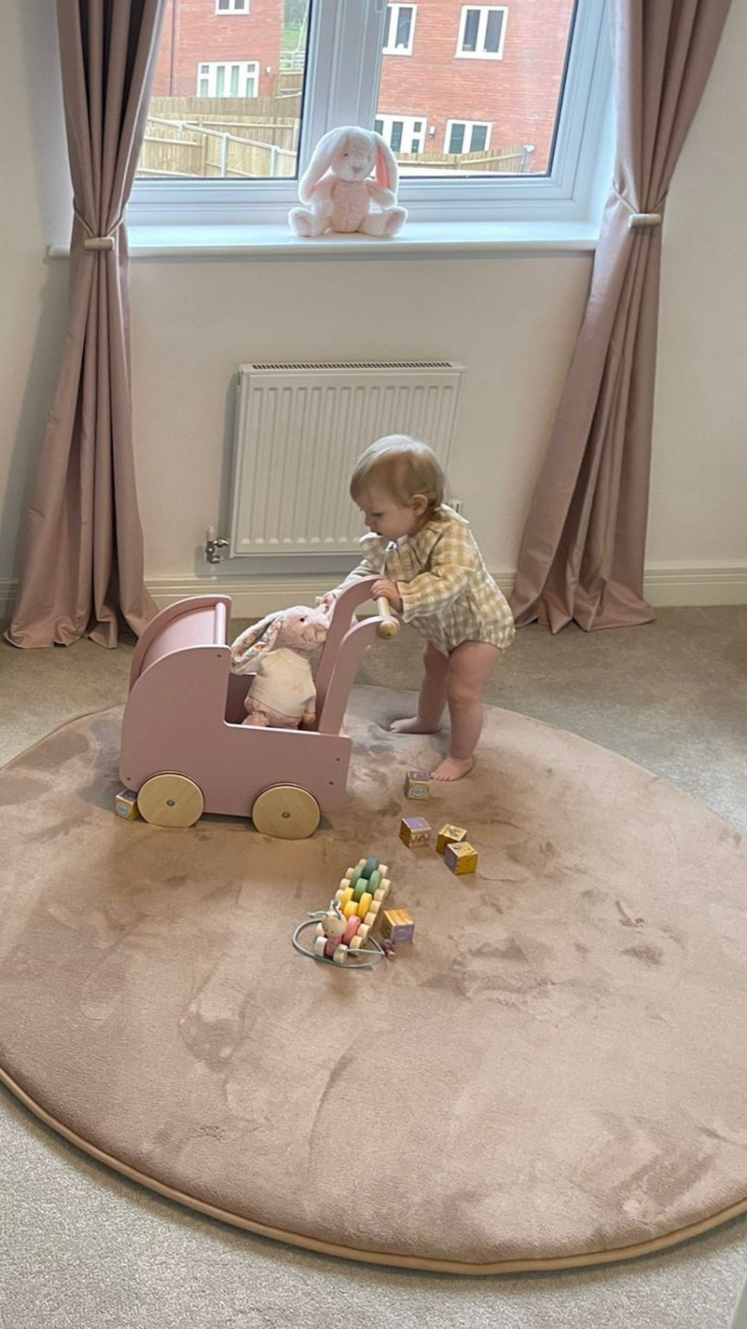 Coffee Light Brown Round Baby Play Mat